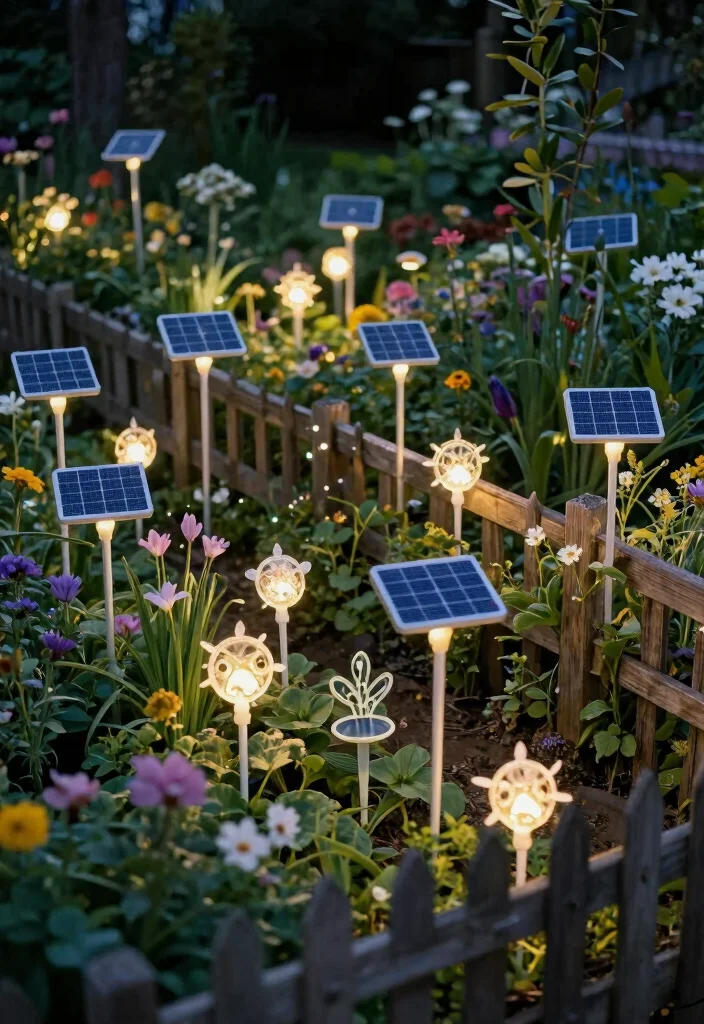 18 Solar Lights on Fence Ideas That Glow Beautifully - 7. Solar Fairy Stakes for Subtle Illumination 1