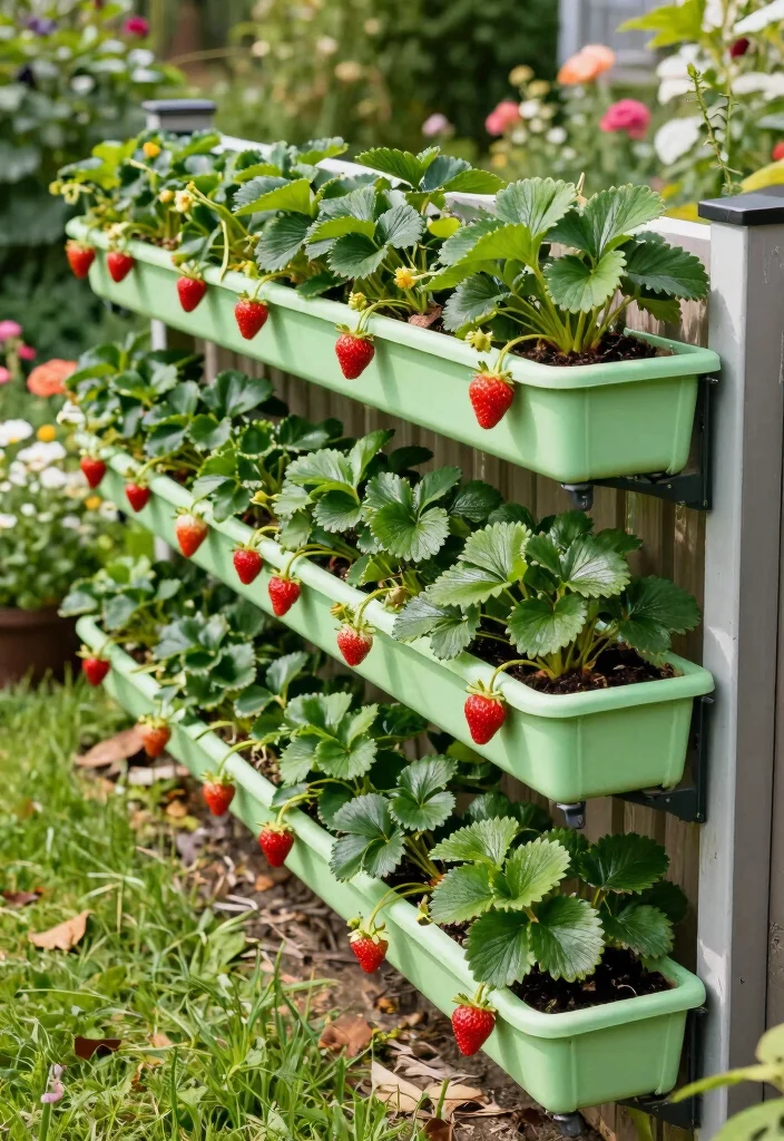 18 Strawberry Planter 2026 Trending Ideas That Maximize Harvest - 4. Vertical Gutter Garden 1