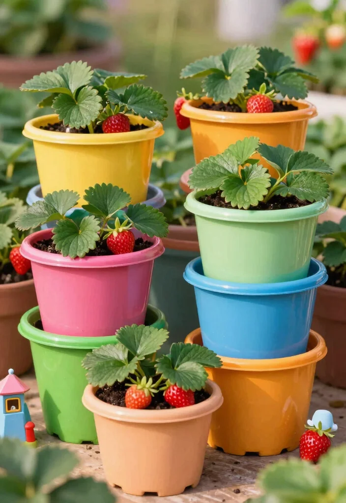 18 Strawberry Planter 2026 Trending Ideas That Maximize Harvest - 8. Colorful Plastic Containers 1