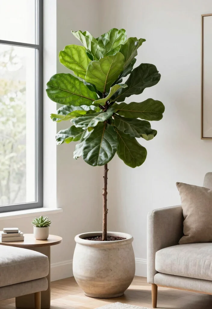 18 Tree in Planter Ideas That Make a Statement - 1. The Classic Fiddle Leaf Fig 1