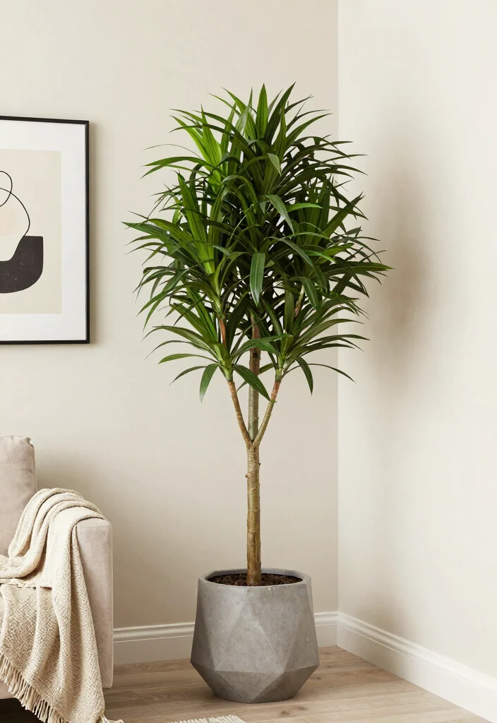 18 Tree in Planter Ideas That Make a Statement - 3. The Dracaena Delight 1