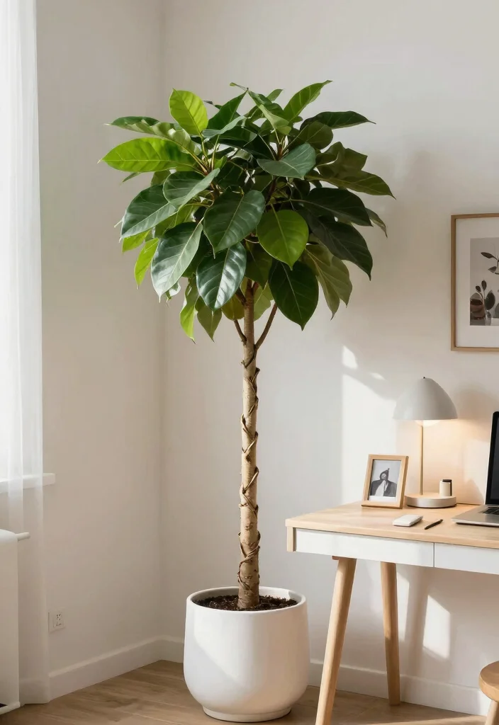 18 Tree in Planter Ideas That Make a Statement - 6. The Elegant Money Tree 1