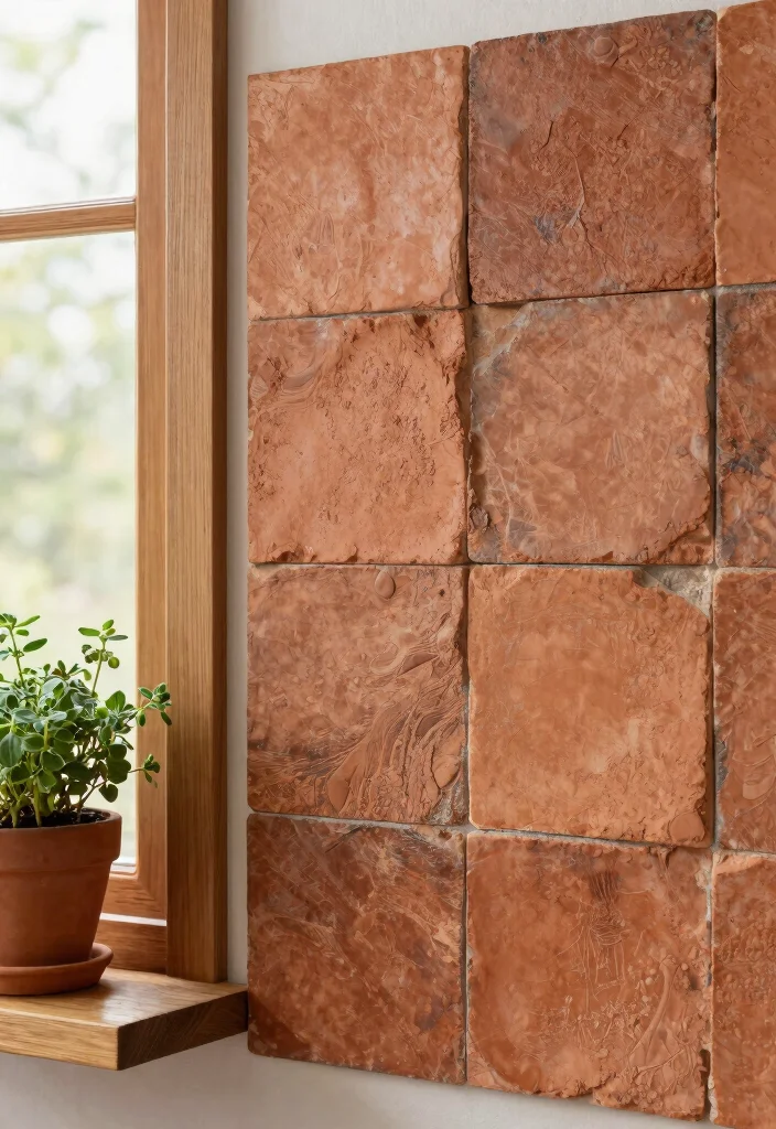12 Ceramic Wall Art Tiles That Add Texture Without a Full Backsplash - 1. Handcrafted Terracotta Tiles 1