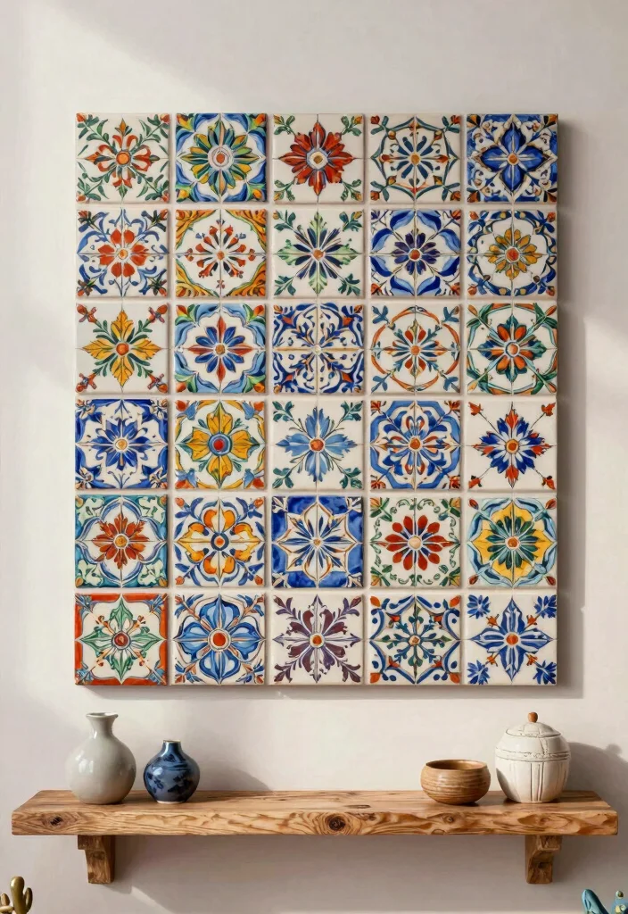 12 Ceramic Wall Art Tiles That Add Texture Without a Full Backsplash - 3. Artisanal Hand-Painted Tiles 1