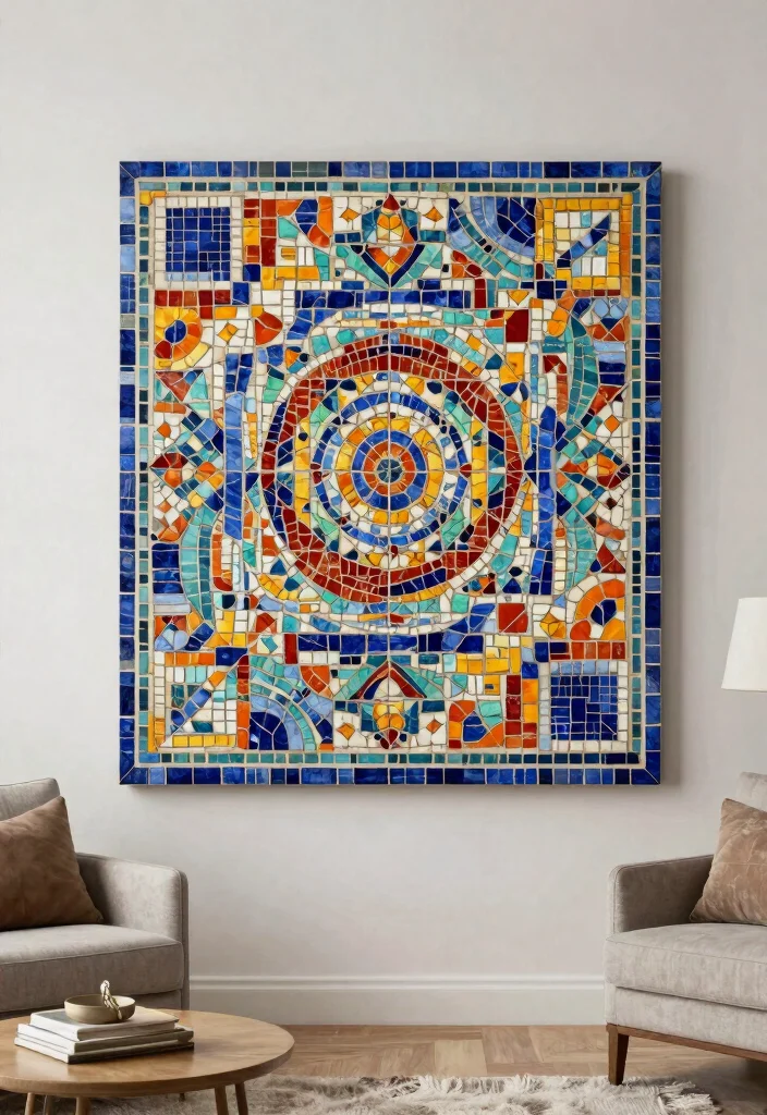 12 Ceramic Wall Art Tiles That Add Texture Without a Full Backsplash - 5. Mosaic Tile Art 1