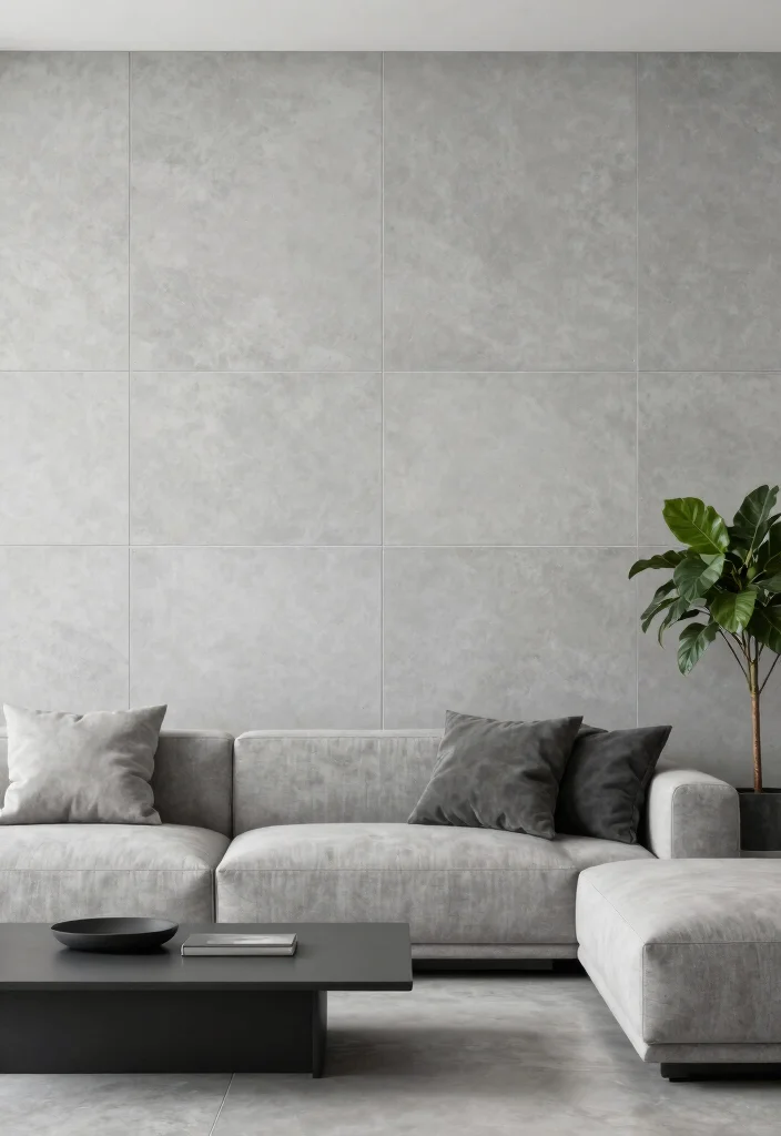 12 Ceramic Wall Art Tiles That Add Texture Without a Full Backsplash - 6. Minimalist Concrete Tiles 1
