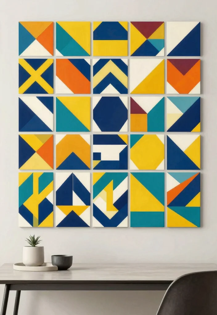 12 Ceramic Wall Art Tiles That Add Texture Without a Full Backsplash - 8. Geometric Pattern Tiles 1
