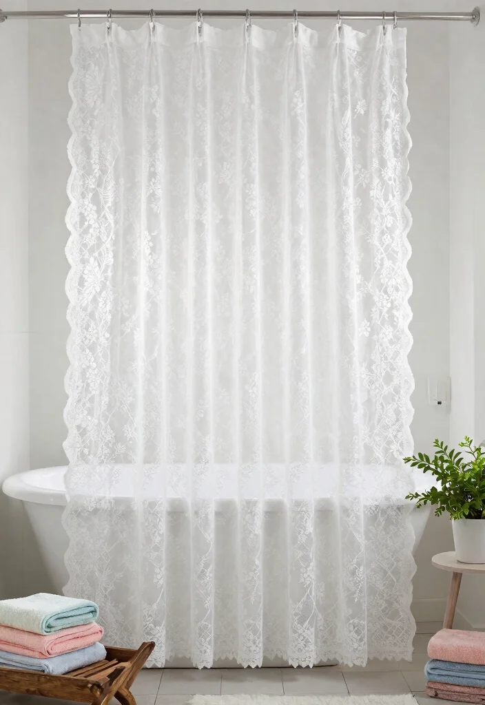 12 Fancy Shower Curtains That Look High-End Without the Price Tag - 1. Elegant White Lace Curtain 1