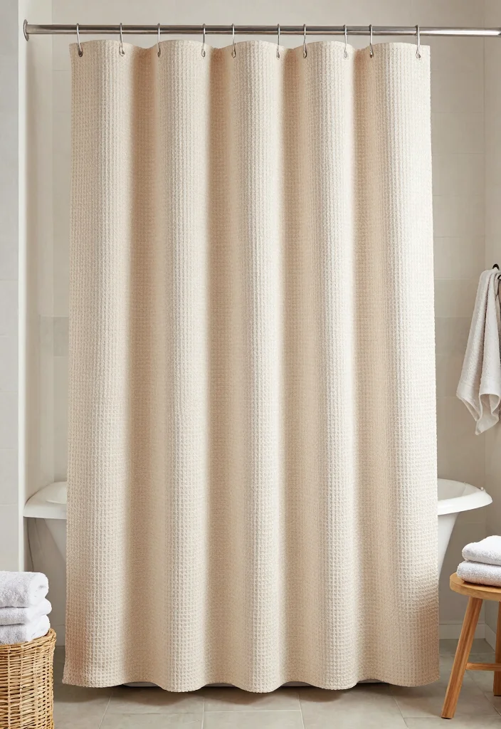 12 Fancy Shower Curtains That Look High-End Without the Price Tag - 11. Textured Waffle Weave 1
