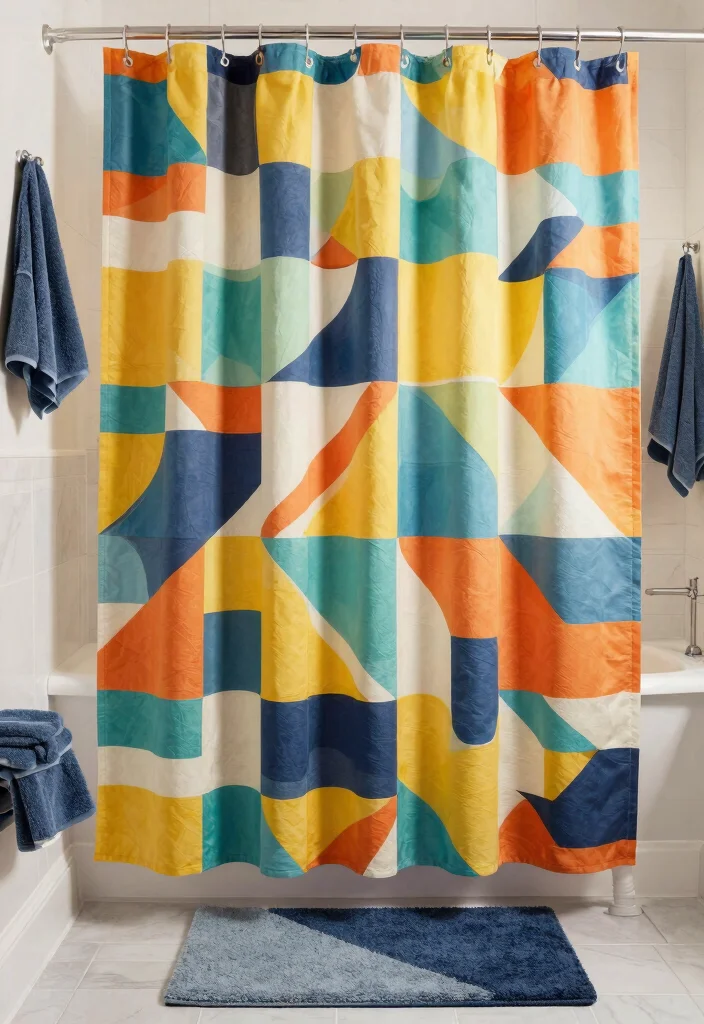 12 Fancy Shower Curtains That Look High-End Without the Price Tag - 2. Bold Geometric Patterns 1
