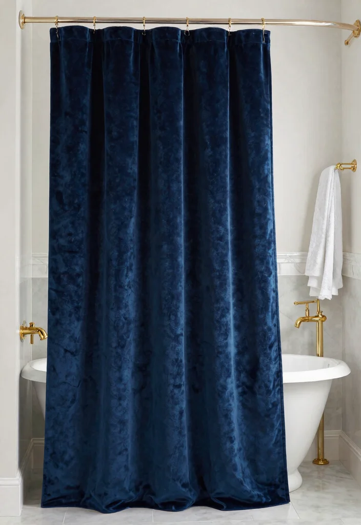 12 Fancy Shower Curtains That Look High-End Without the Price Tag - 4. Luxurious Velvet Look 1