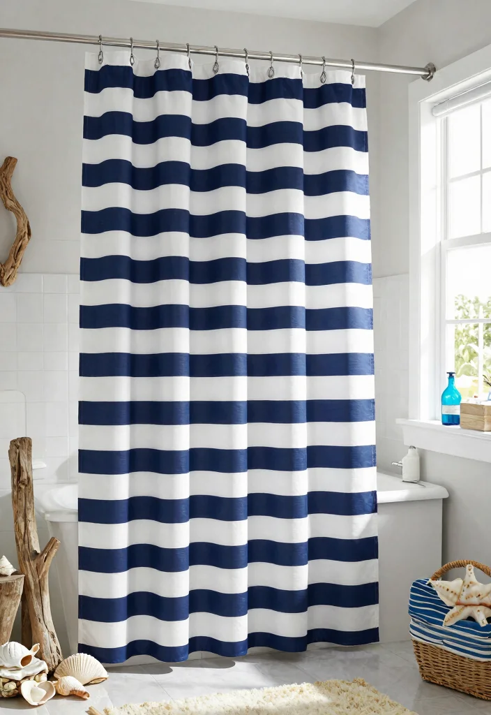 12 Fancy Shower Curtains That Look High-End Without the Price Tag - 6. Nautical Stripes 1