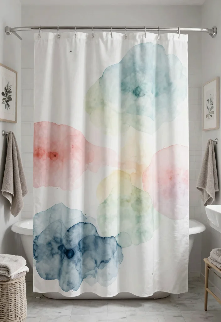 12 Fancy Shower Curtains That Look High-End Without the Price Tag - 7. Artistic Watercolor Designs 1