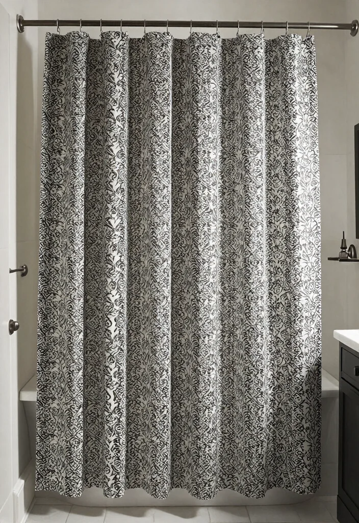 12 Fancy Shower Curtains That Look High-End Without the Price Tag - 8. Sophisticated Black and White 1