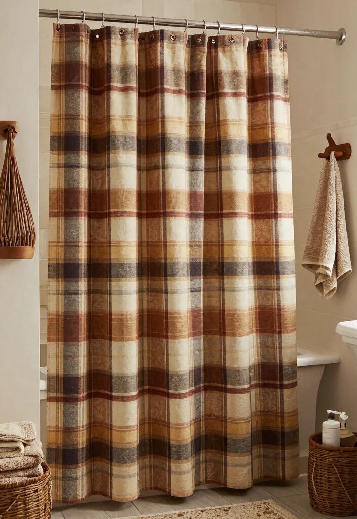 12 Fancy Shower Curtains That Look High-End Without the Price Tag - 9. Rustic Plaid Patterns 1