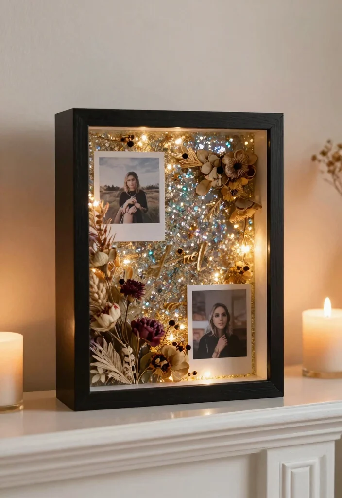 12 Glitter Wall Art Projects That Don't Shed All Over Your Floor - 7. Glitter Shadow Box Creations 1