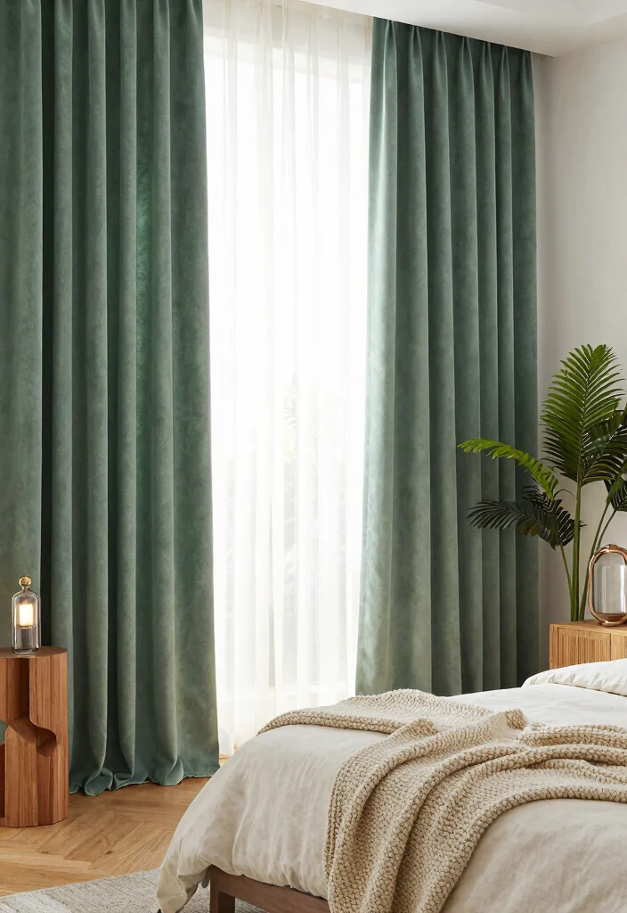 12 Green Velvet Curtain Ideas That Add Drama Without Overwhelming - 1. Luxurious Layers 1