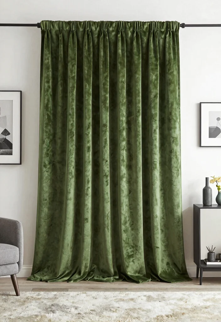 12 Green Velvet Curtain Ideas That Add Drama Without Overwhelming - 11. Quality Fabrics 1
