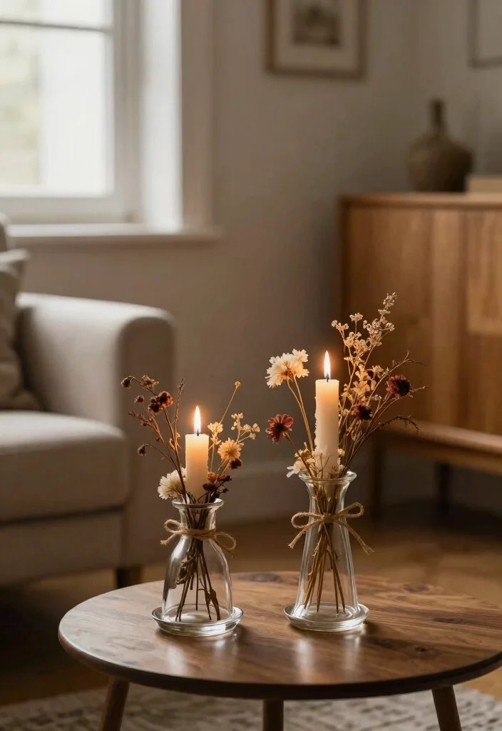 12 Ikea Candle Holder Ideas That Look High-End With Simple Hacks - 5. Nature's Touch: Incorporating Dried Flowers 1