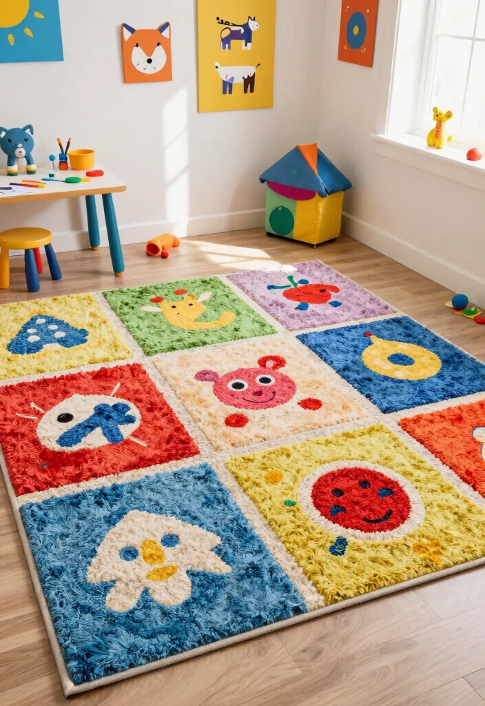12 Kids Room Carpet Ideas That Hide Stains and Spills - 1. Washable Playroom Wonders 1