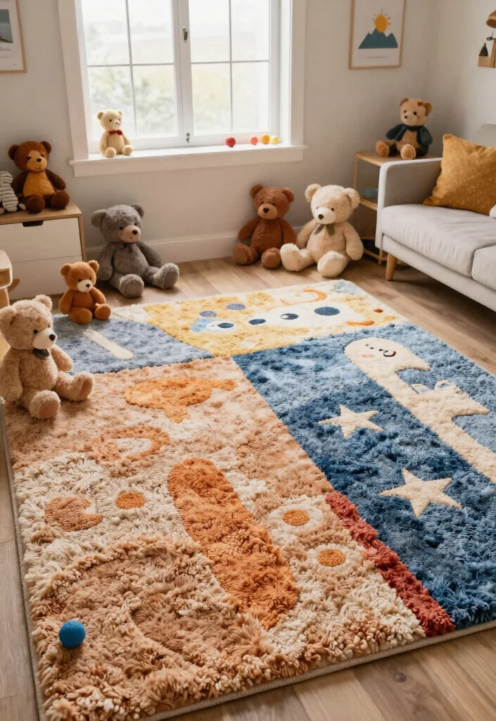 12 Kids Room Carpet Ideas That Hide Stains and Spills - 4. Textured Treasures 1