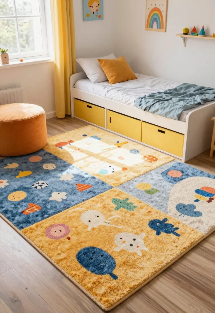 12 Kids Room Carpet Ideas That Hide Stains and Spills - 8. Multi-Purpose Rugs 1