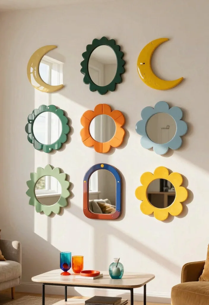 12 Living Room Wall Mirrors That Make Dark Rooms Brighter - 6. Decorative Accent Mirrors 1