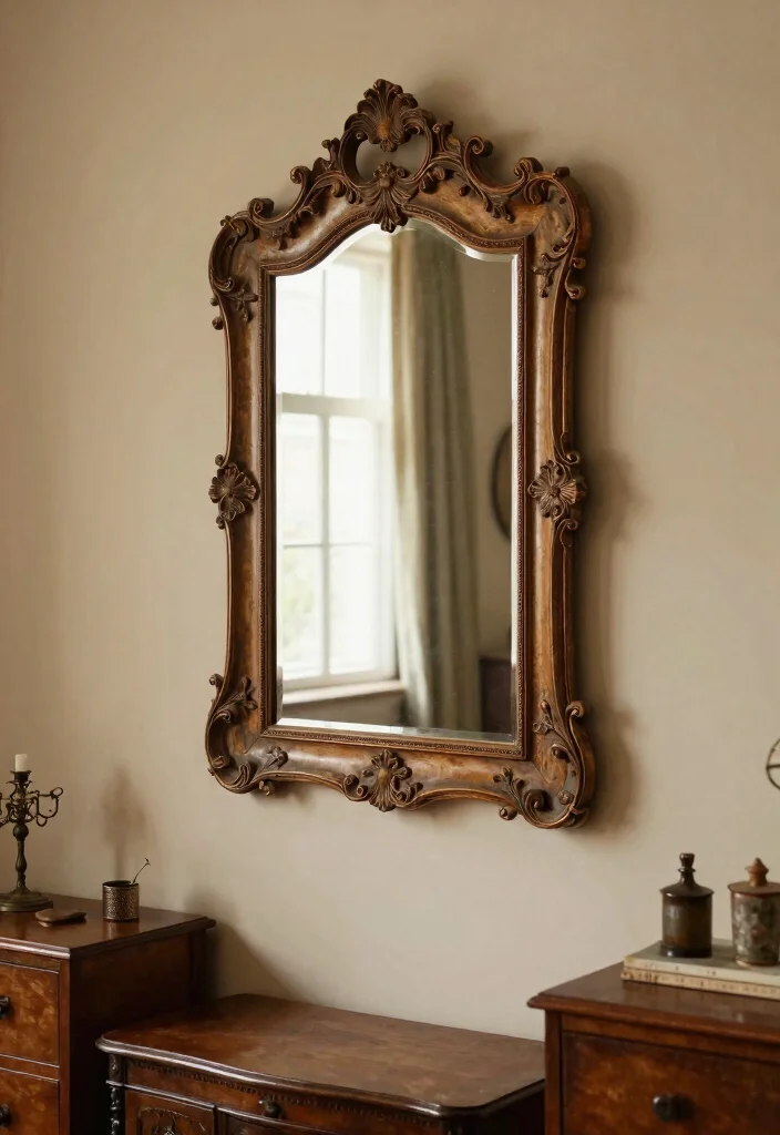 12 Living Room Wall Mirrors That Make Dark Rooms Brighter - 9. Antique Mirrors 1