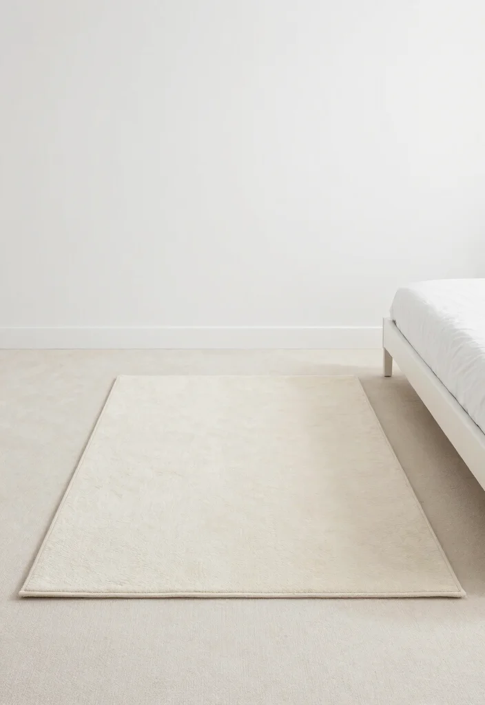 12 Rug on Carpet Bedroom Ideas That Actually Stay in Place - 10. Minimalist Approach for Sleek Spaces 1