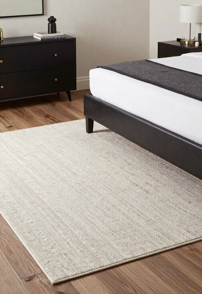 12 Rug on Carpet Bedroom Ideas That Actually Stay in Place - 12. Rug Placement for Balanced Design 1