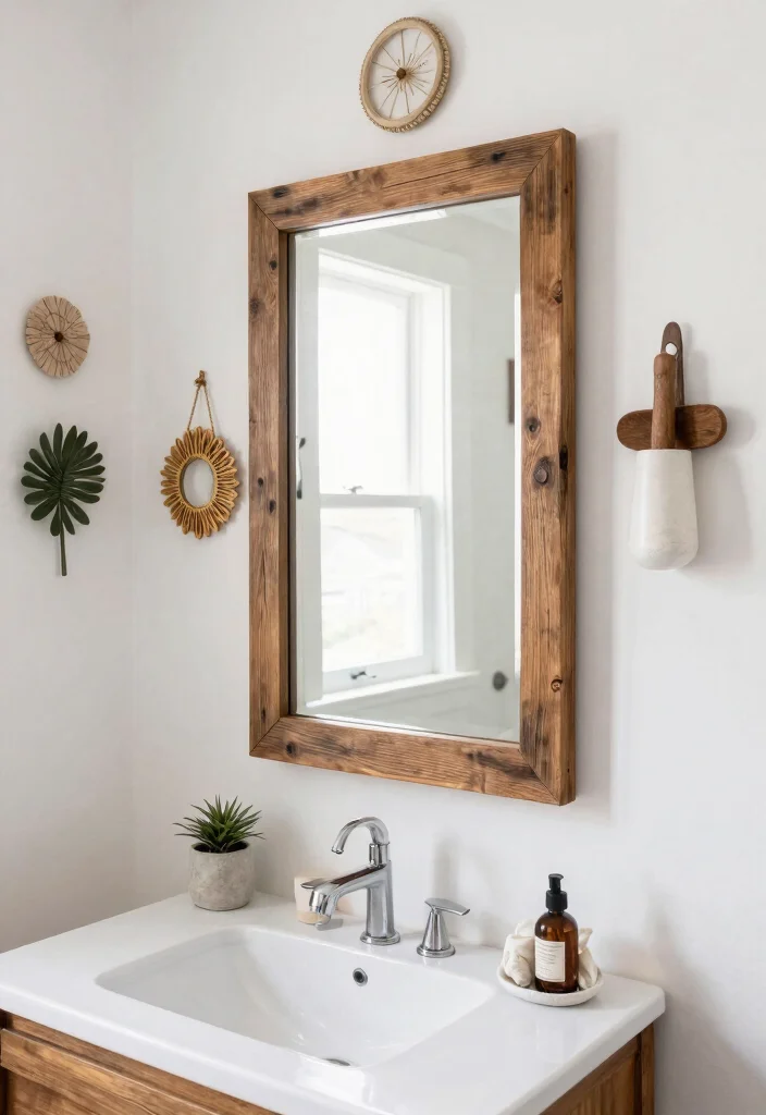 12 Rustic Bathroom Mirror Ideas That Hide a Builder-Grade Look - 11. Custom DIY Mirrors 1