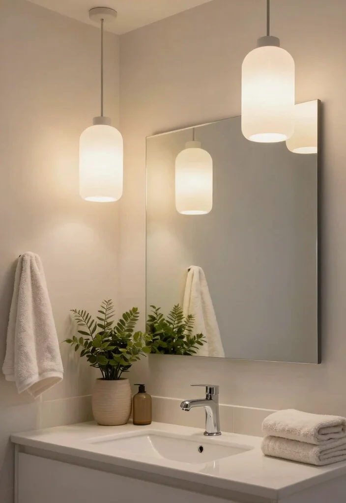 14 Bathroom Lighting Mirror Ideas That Eliminate Shadows - 10. Frosted Glass Lighting Fixtures 1