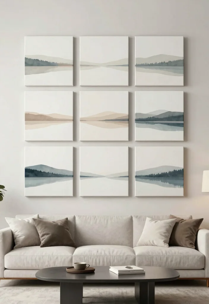 14 Behind Couch Wall Decor Ideas That Fill the Gap Without Clutter - 12. Simple Canvas Prints 1
