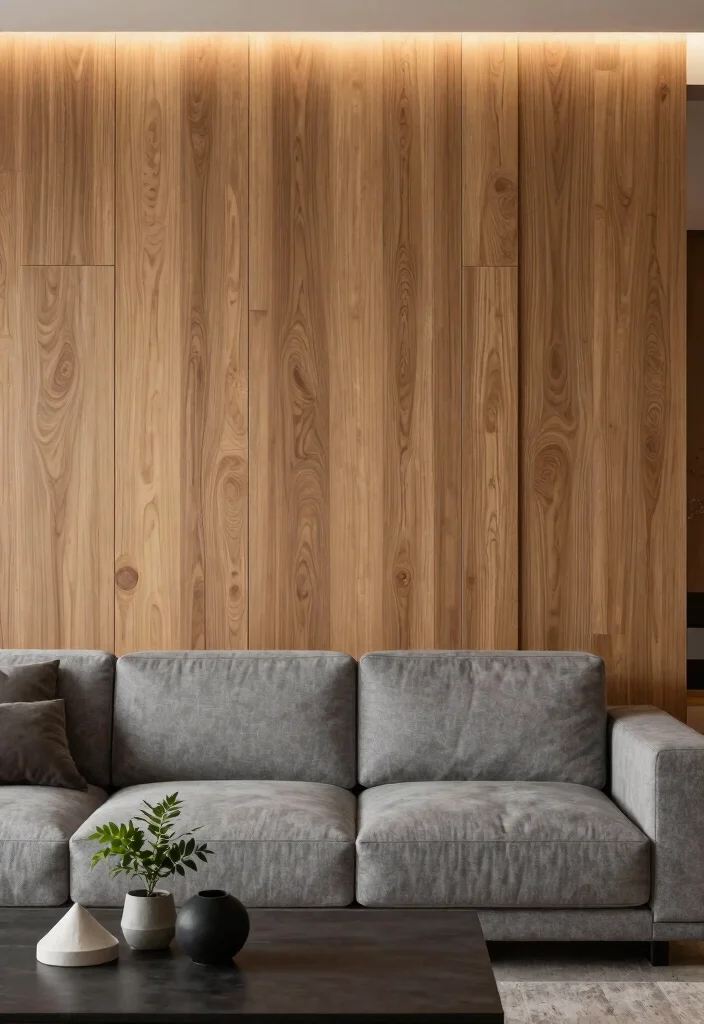 14 Behind Couch Wall Decor Ideas That Fill the Gap Without Clutter - 5. Textured Wall Panels 1