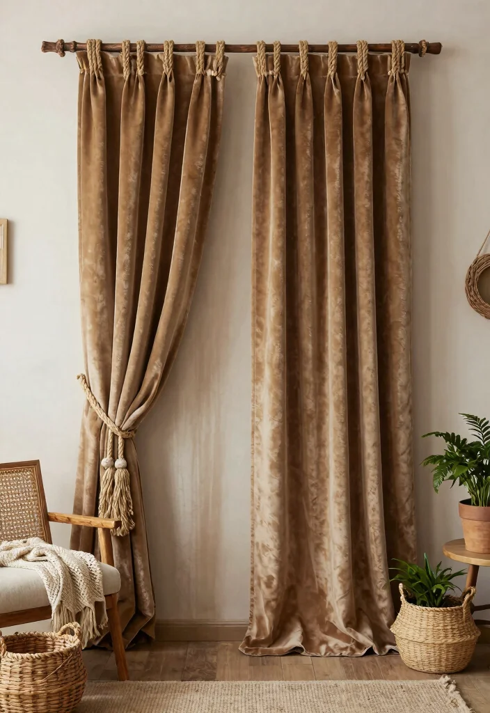 14 Curtain Tieback Ideas That Hold Heavy Drapes Without Sagging - 1. Rustic Rope Tiebacks 1