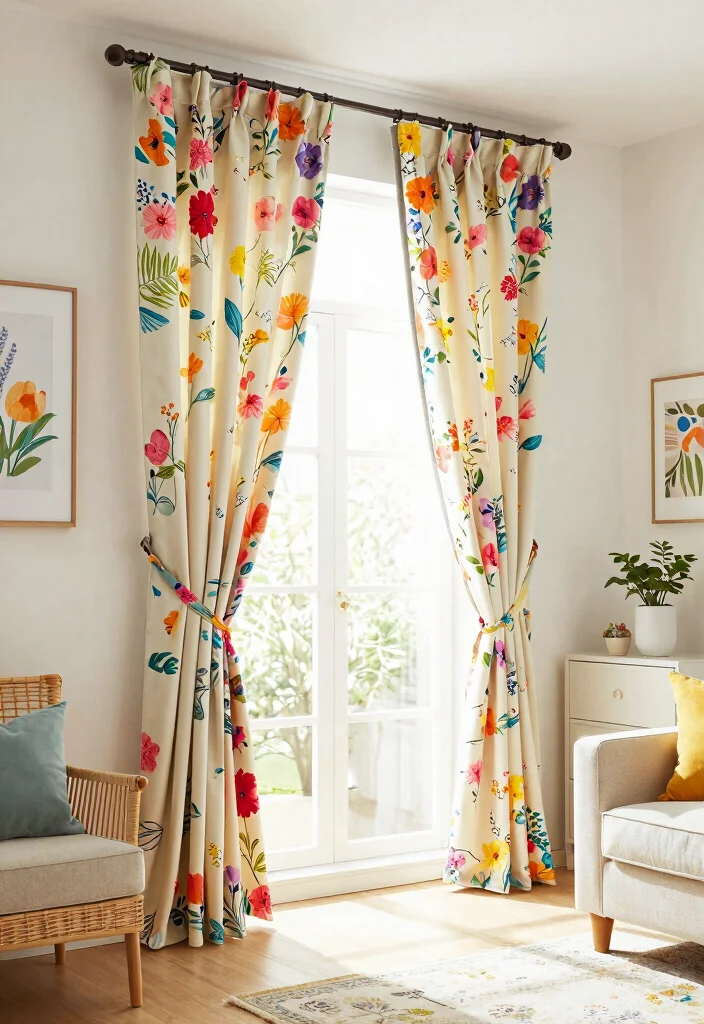 14 Curtain Tieback Ideas That Hold Heavy Drapes Without Sagging - 10. Floral Tiebacks 1