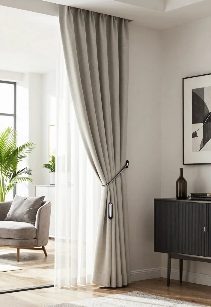 14 Curtain Tieback Ideas That Hold Heavy Drapes Without Sagging - 12. Magnetic Tiebacks 1