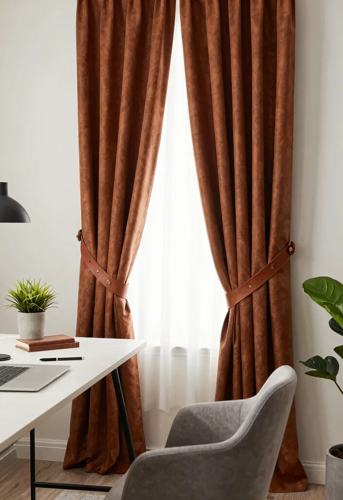 14 Curtain Tieback Ideas That Hold Heavy Drapes Without Sagging - 5. Eco-Friendly Leather Tiebacks 1