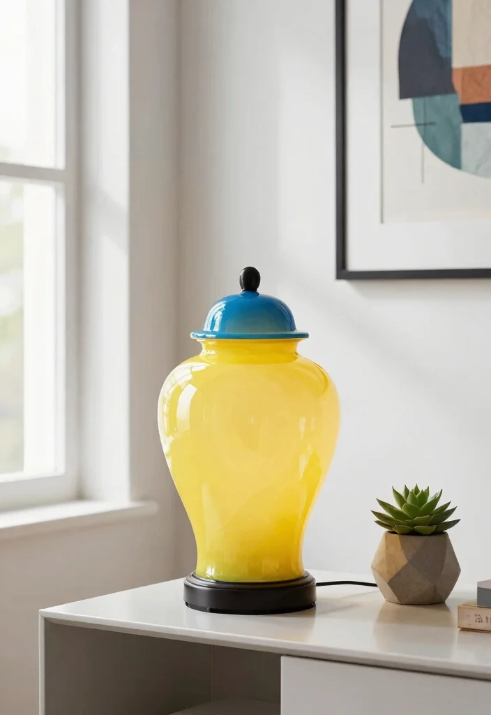 14 Ginger Jar Lamp Ideas That Work in Modern and Traditional Homes - 2. Bold and Bright: Colorful Ginger Jar Lamps 1