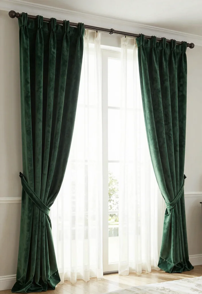 14 Green Velvet Curtains Bedroom Ideas That Feel Cozy Not Dark - 10. Window Treatments That Wow 1