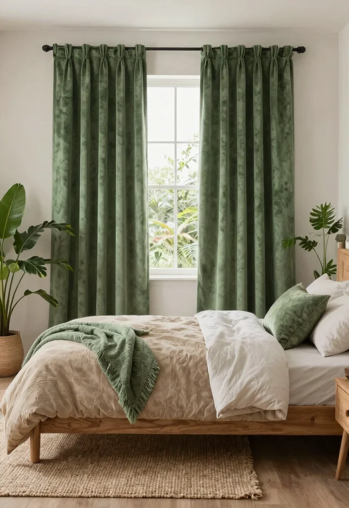 14 Green Velvet Curtains Bedroom Ideas That Feel Cozy Not Dark - 6. Nature-Inspired Color Schemes 1