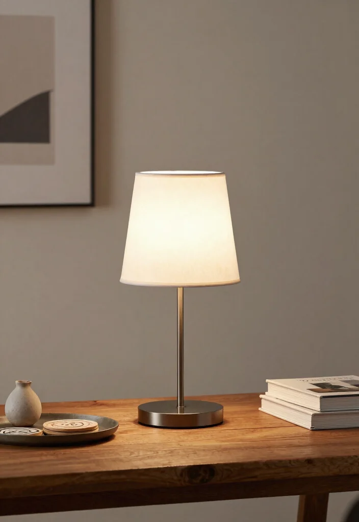 14 Lamp Table Decor Ideas That Don't Crowd the Surface - 2. Off-Center Arrangement 1