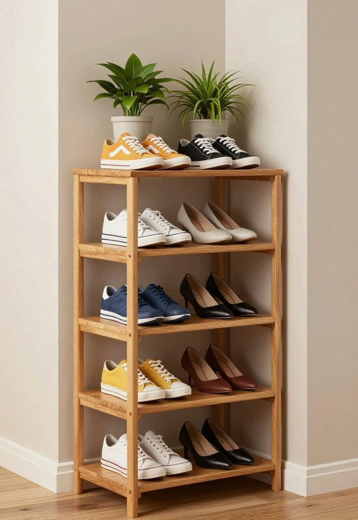 14 Shoe Shelf Ideas That Fit in Narrow Closets and Entryways - 2. Tiered Shoe Shelves 1
