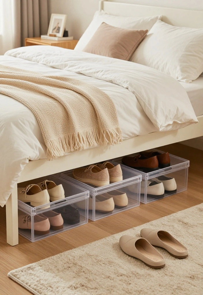 14 Shoe Shelf Ideas That Fit in Narrow Closets and Entryways - 7. Under-Bed Shoe Storage 1