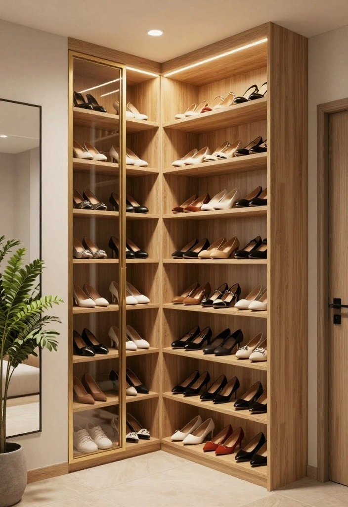 14 Shoe Shelf Ideas That Fit in Narrow Closets and Entryways - 8. Built-In Shoe Closets 1