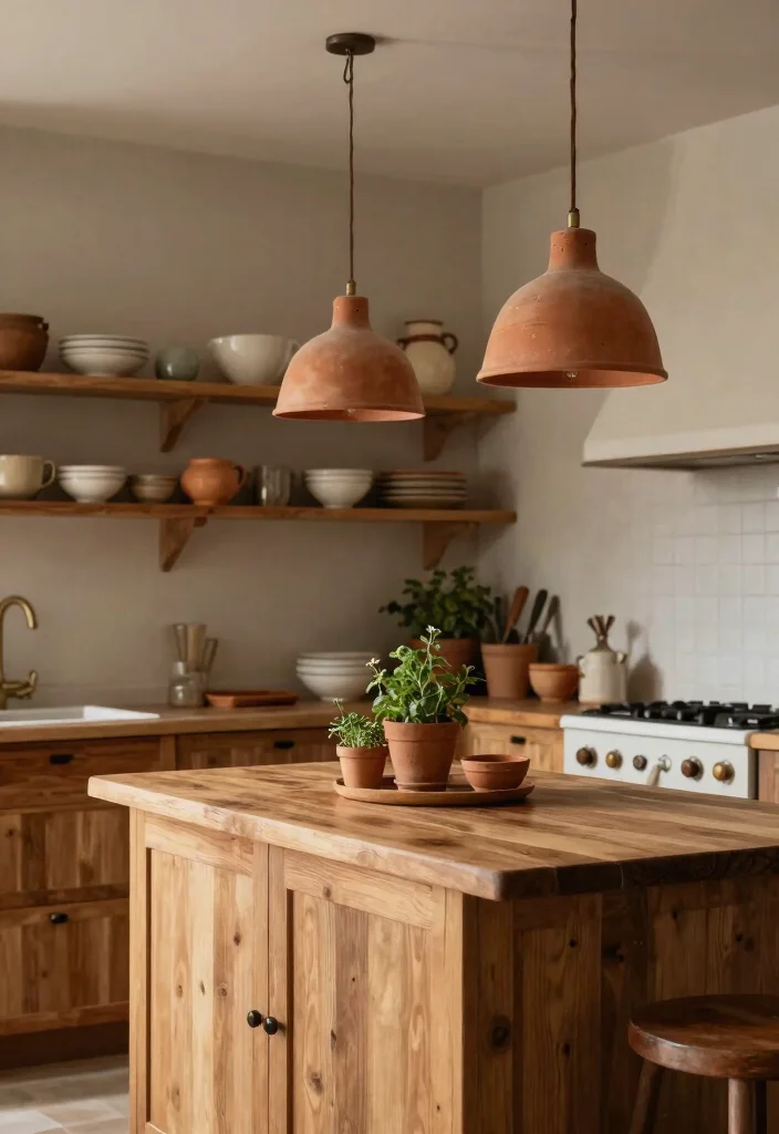 14 Terracotta Pendant Light Ideas That Add Warmth Without Feeling Heavy - 1. Rustic Kitchen Charm 1