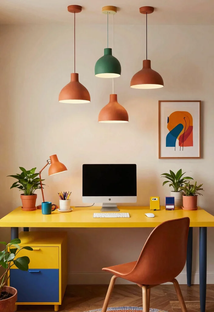 14 Terracotta Pendant Light Ideas That Add Warmth Without Feeling Heavy - 11. Colorful Accents 1