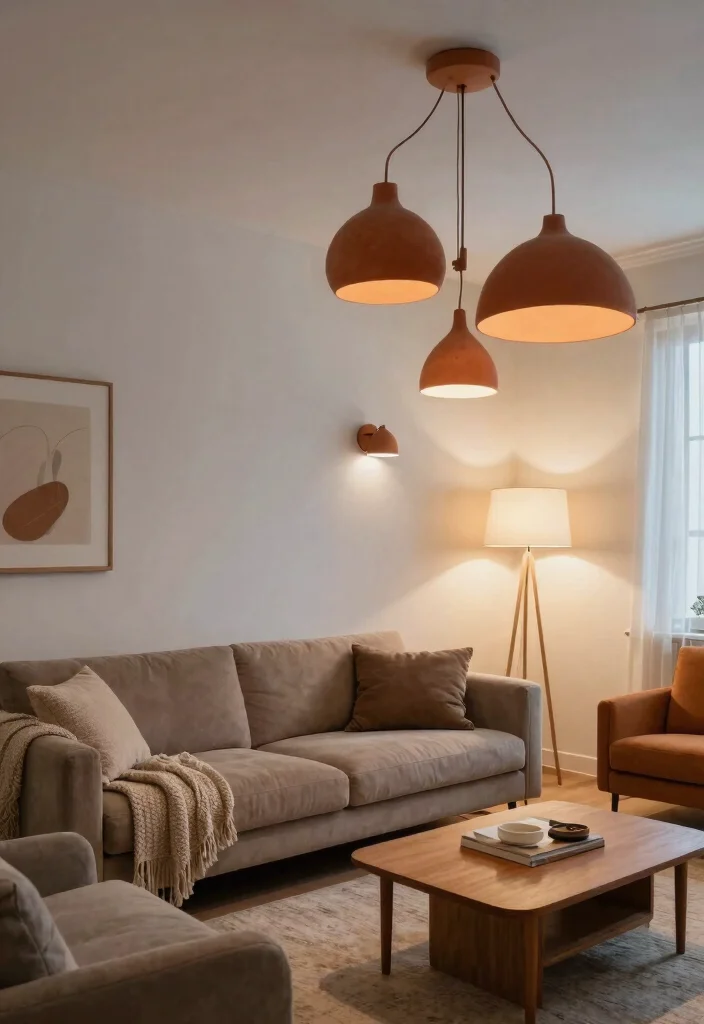 14 Terracotta Pendant Light Ideas That Add Warmth Without Feeling Heavy - 9. Layered Lighting Effects 1
