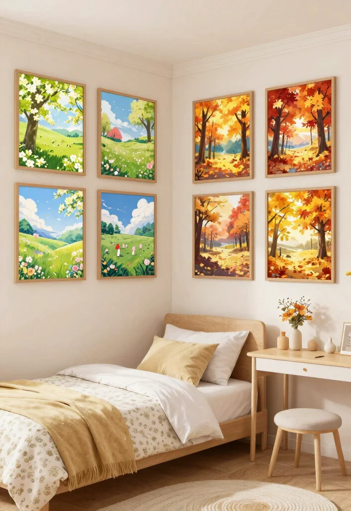 15 Anime Wall Art Bedroom Ideas for True Fans of the Genre - 12. Seasonal Anime Decor 1