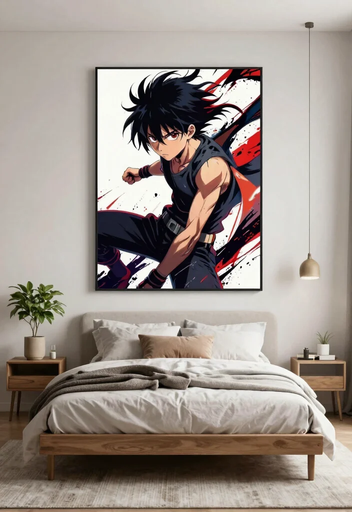 15 Anime Wall Art Bedroom Ideas for True Fans of the Genre - 5. Large Statement Art 1